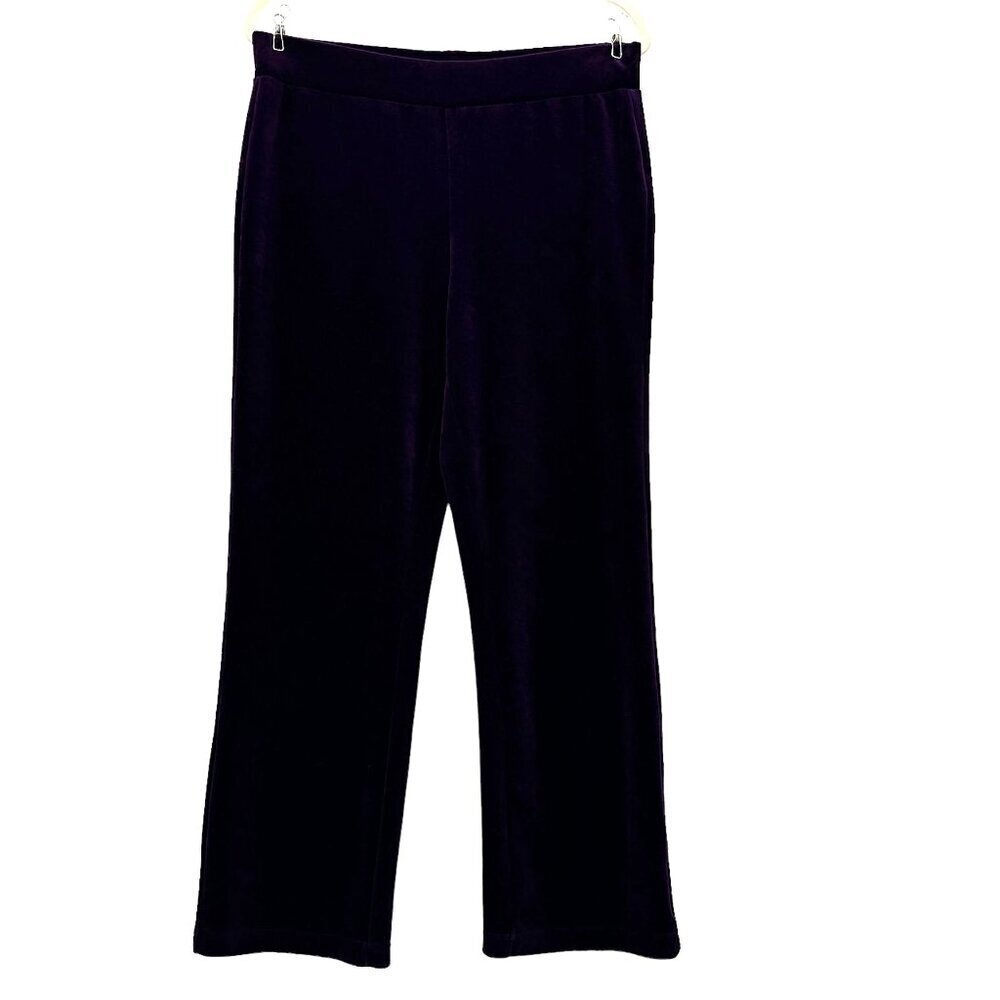 Vintage Lauren Ralph Lauren Petite Velvet Purple Pull On Pants Womens PM
